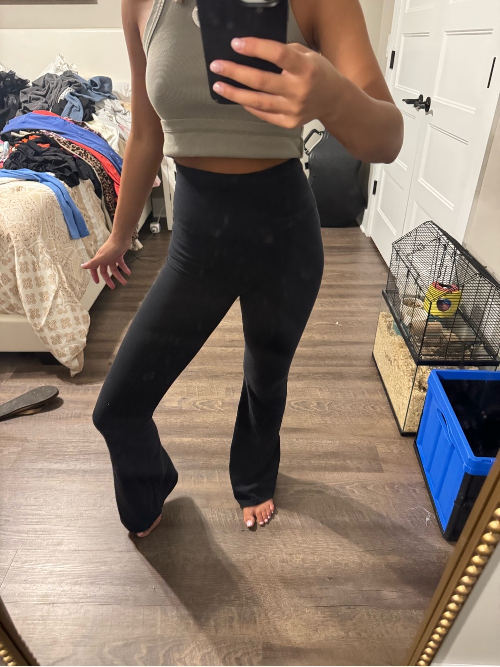 Aerie High-Waist Black Flare Yoga Pants